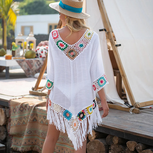 White Crochet Bikini Cover-Up