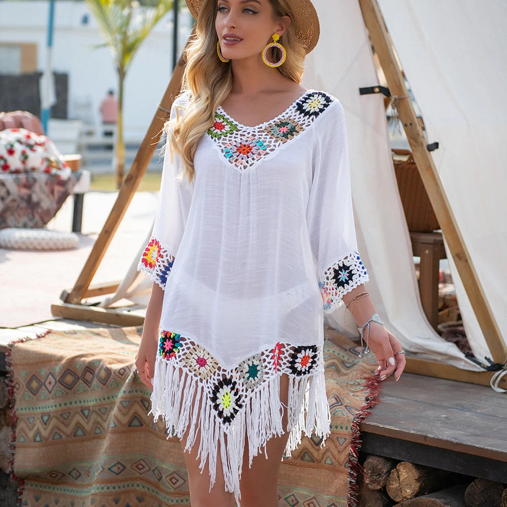 White Crochet Bikini Cover-Up