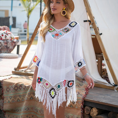 White Crochet Bikini Cover-Up