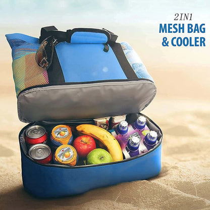 Large Mesh Beach Cooler Tote