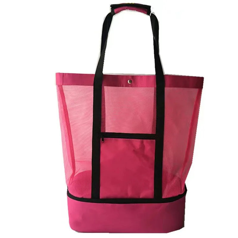 Large Mesh Beach Cooler Tote