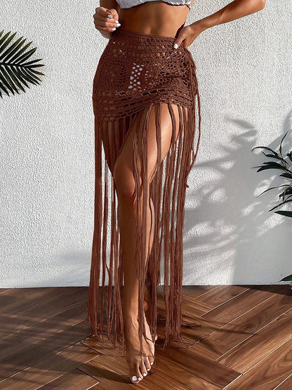 Crochet Tassel Bikini Cover-Up Dress
