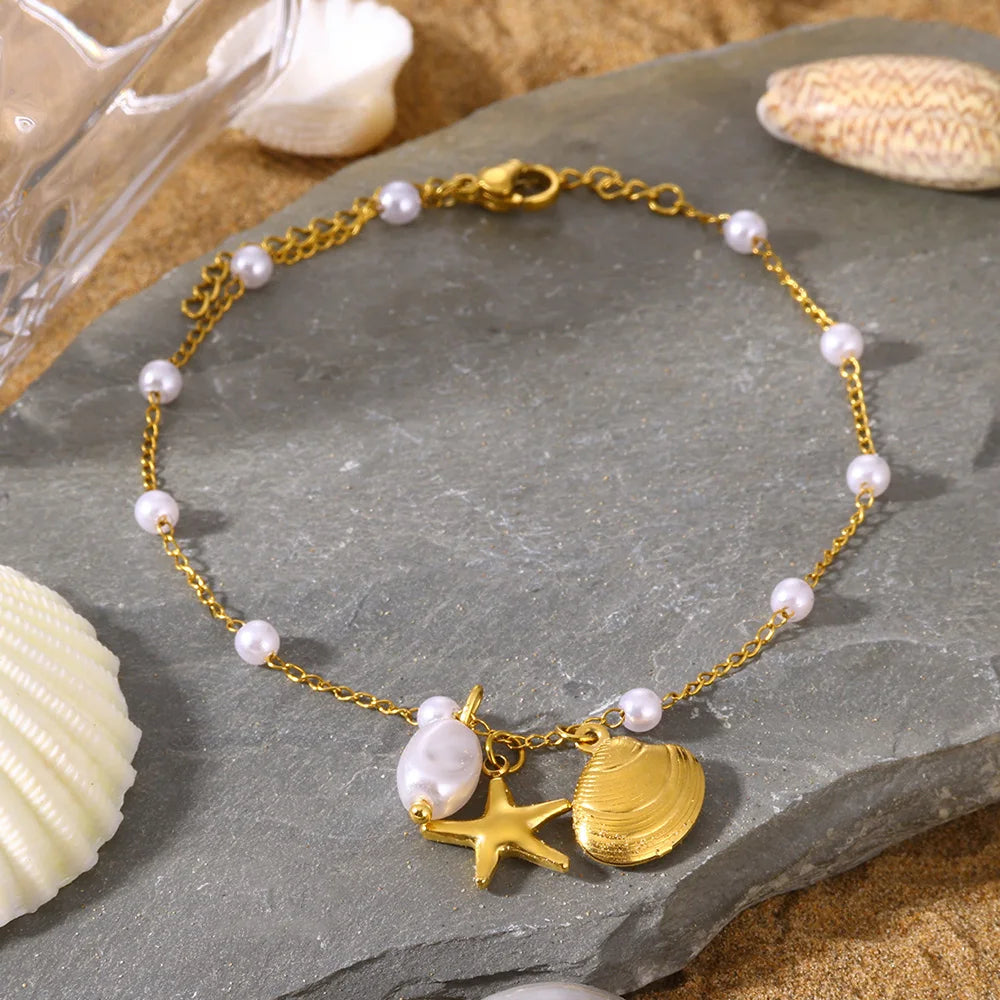 Shell & Starfish Beach Anklet