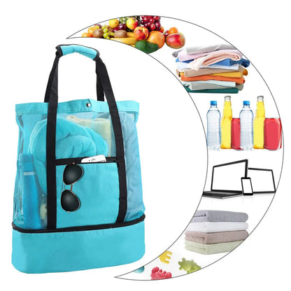 Large Mesh Beach Cooler Tote