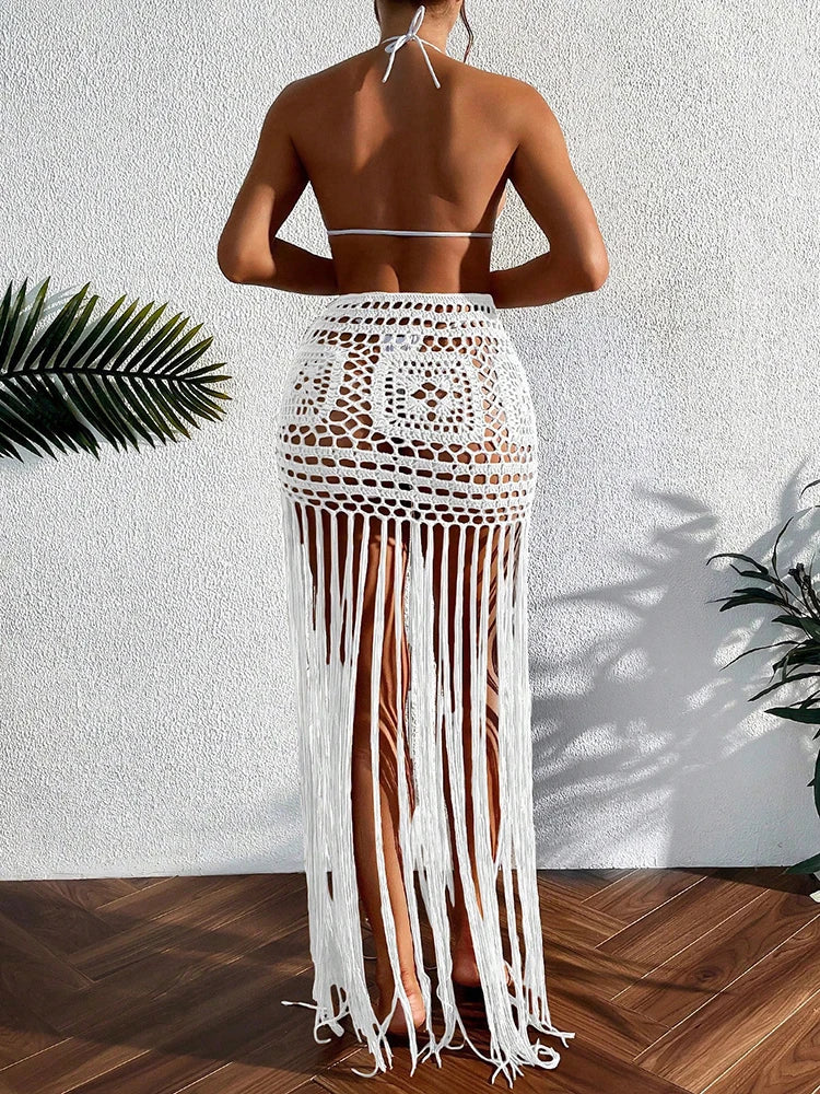 Crochet Tassel Bikini Cover-Up Dress