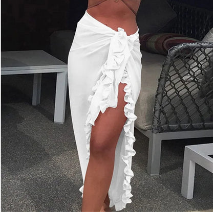 Solid Bikini Long Skirt Beach Dress