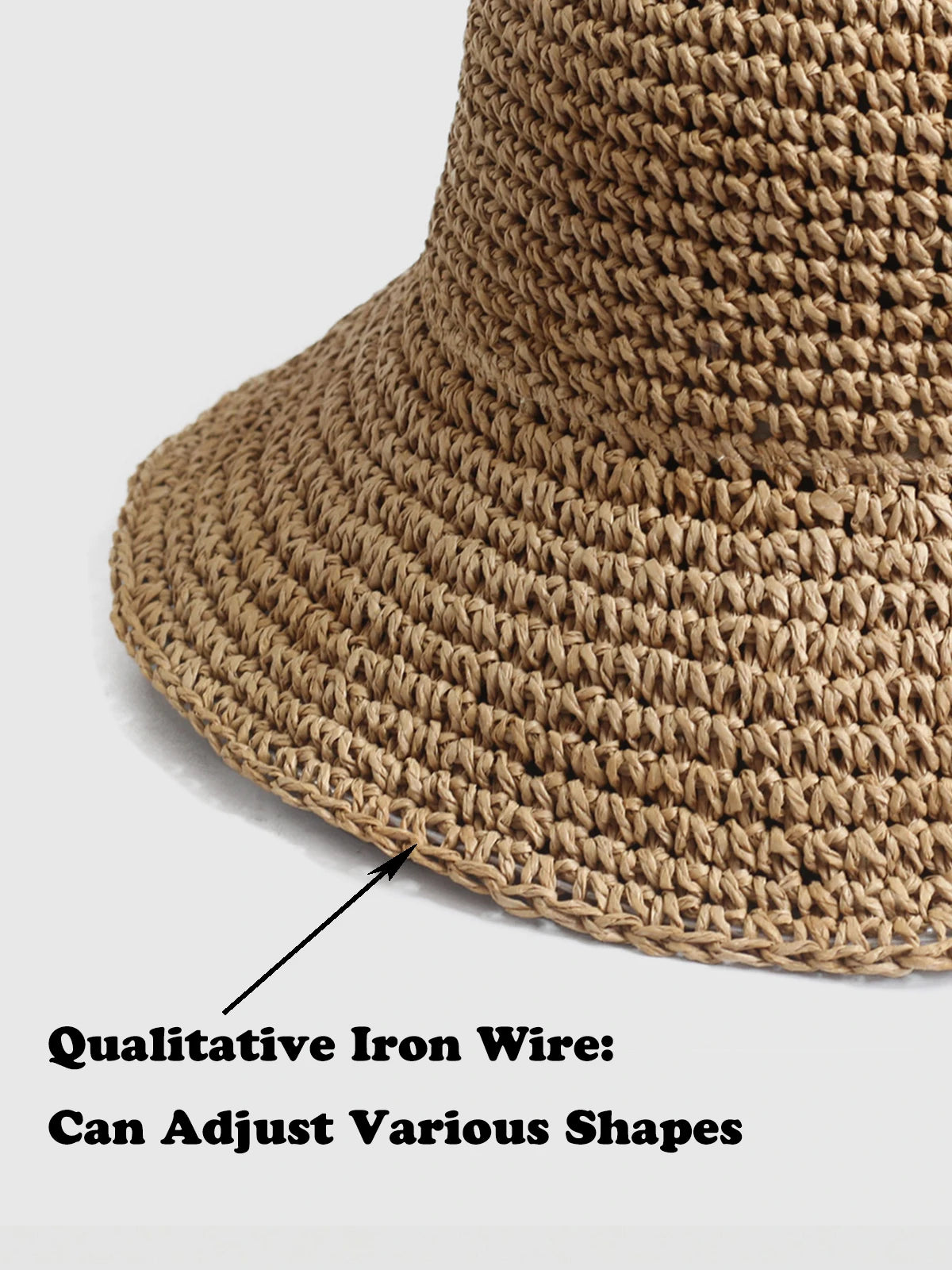 Crochet Straw Bucket Beach Hat