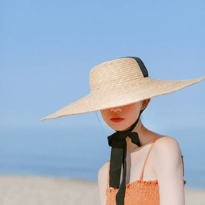 Wide Brim Straw Beach Hat