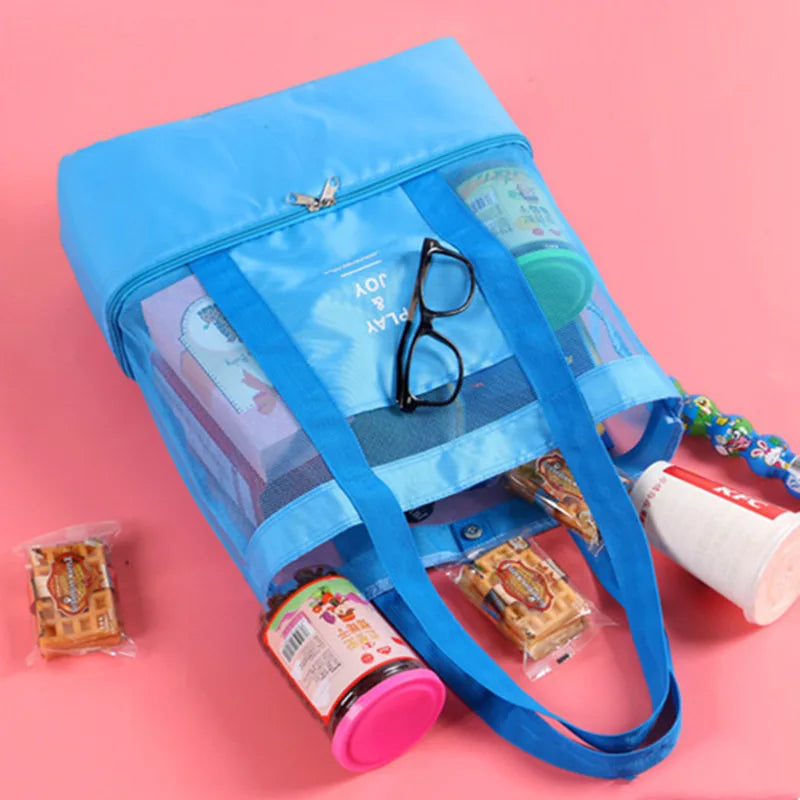 Large Mesh Beach Cooler Tote