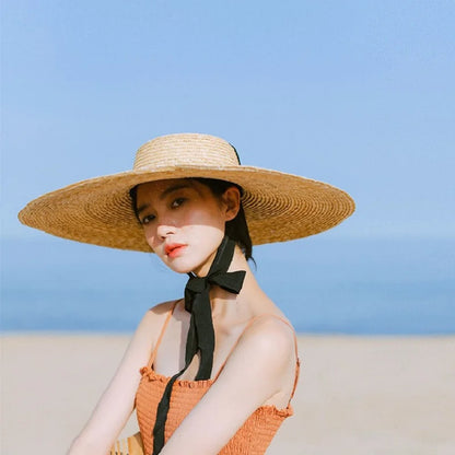 Wide Brim Straw Beach Hat