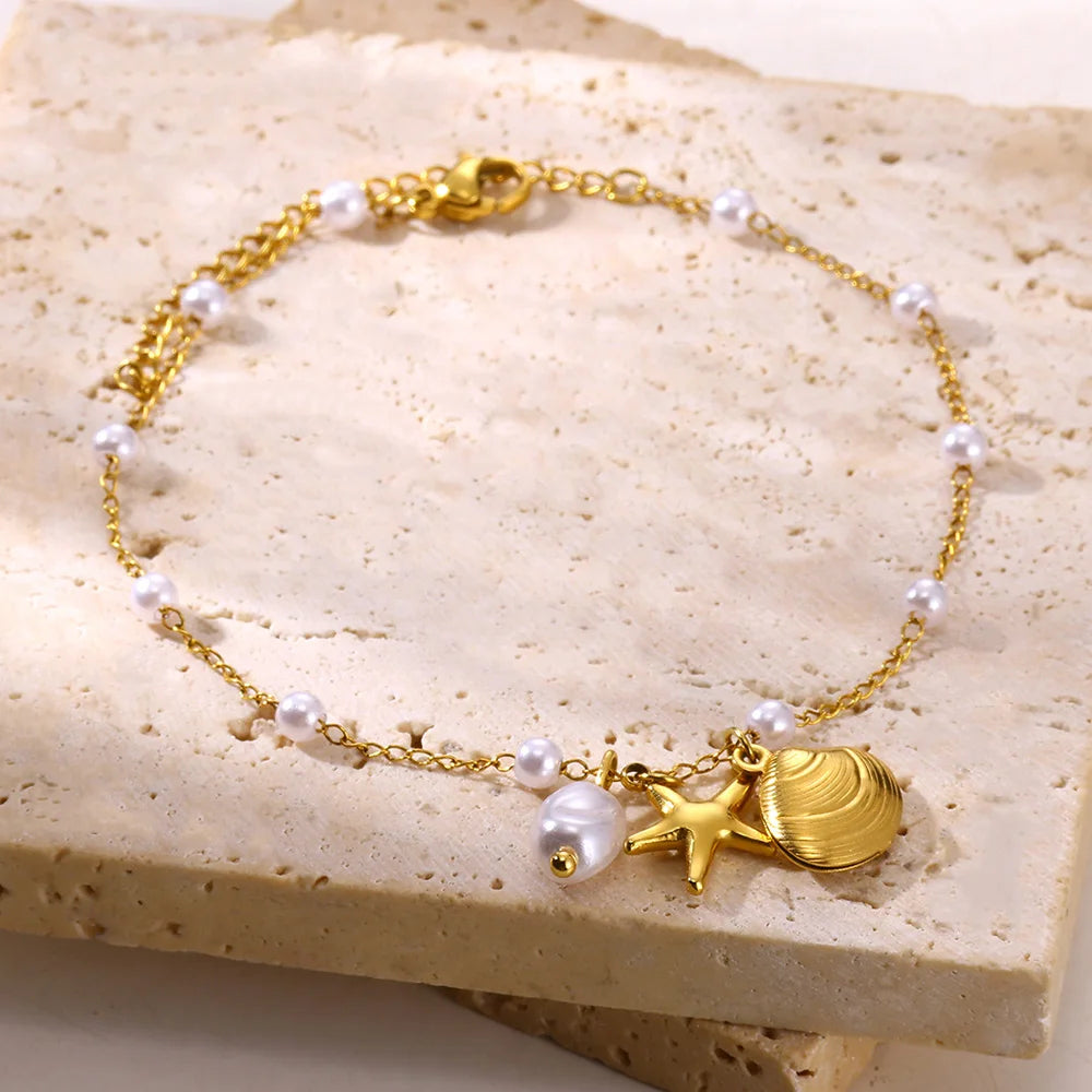 Shell & Starfish Beach Anklet