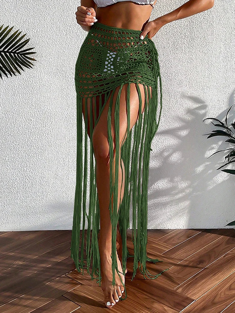 Crochet Tassel Bikini Cover-Up Dress