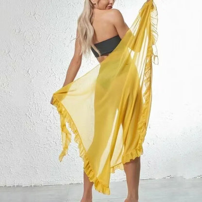 Solid Bikini Long Skirt Beach Dress