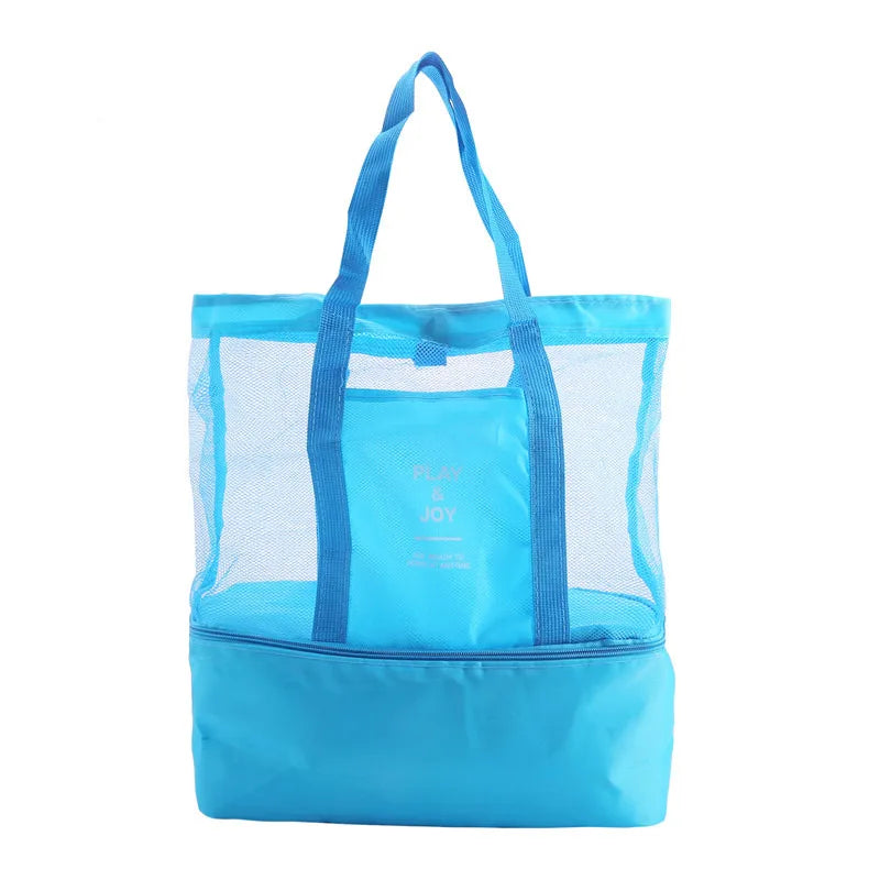 Large Mesh Beach Cooler Tote